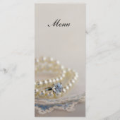 Pearls, Diamond Ring and Blue Lace Wedding Menu (Achterkant)