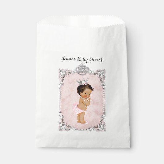 Pearls Diamonds Princess Baby Girl Blush Pink Bedankzakje (Voorkant)