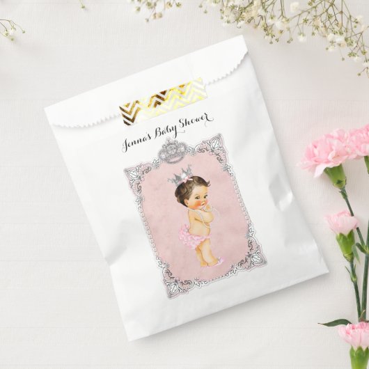 Pearls Diamonds Princess Baby Girl Blush Pink Bedankzakje (Gezegeld)