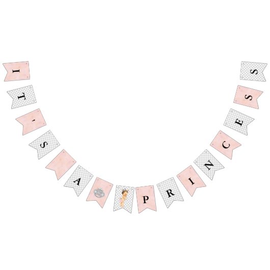 Pearls Diamonds Princess Crown Baby Girl Glam Vlaggetjes (Alle)