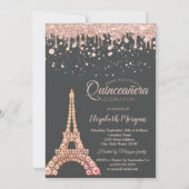 Pearls Eiffel Tower, Drivers Stippen Quinceañera Kaart (Voorkant)