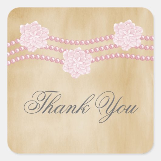 Pearls en Flowers Dank je Stickers (Voorkant)