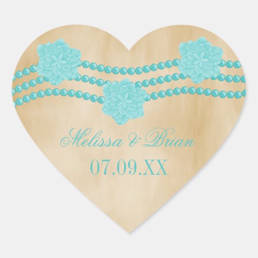 Pearls en Flowers Wedding Stickers (Voorkant)