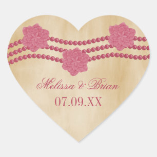 Pearls en Flowers Wedding Stickers