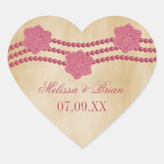 Pearls en Flowers Wedding Stickers (Voorkant)