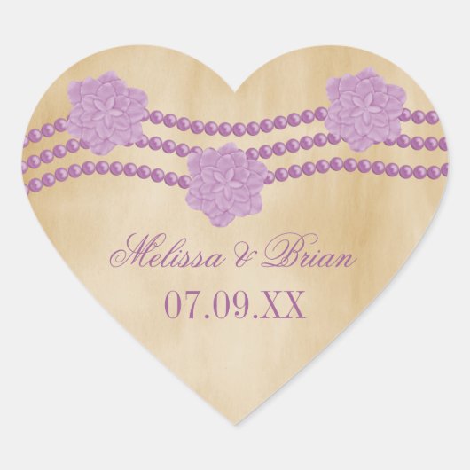 Pearls en Flowers Wedding Stickers (Voorkant)