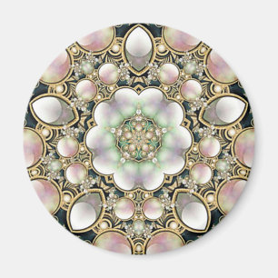 Pearls en Gold Kaleidoscoop Magneet