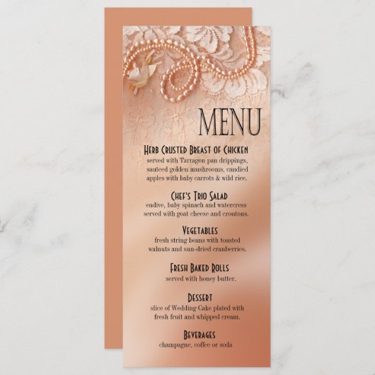 Pearls en het Menu van het Dinner van de ace | per (Voorkant / Achterkant)