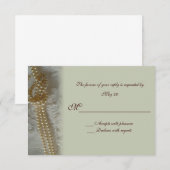 Pearls en Lace RSVP-kaart RSVP Kaartje (Voorkant / Achterkant)