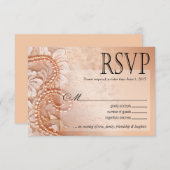 Pearls en Lace RSVP-reactiekaart | perfecte perzik RSVP Kaartje (Voorkant / Achterkant)