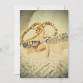Pearls en Lace Wedding Invitation Kaart (Achterkant)