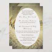 Pearls en Lace Wedding Invitation Kaart (Voorkant / Achterkant)