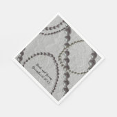 Pearls en Lace Wedding Paper Napkins Servet (Hoek)
