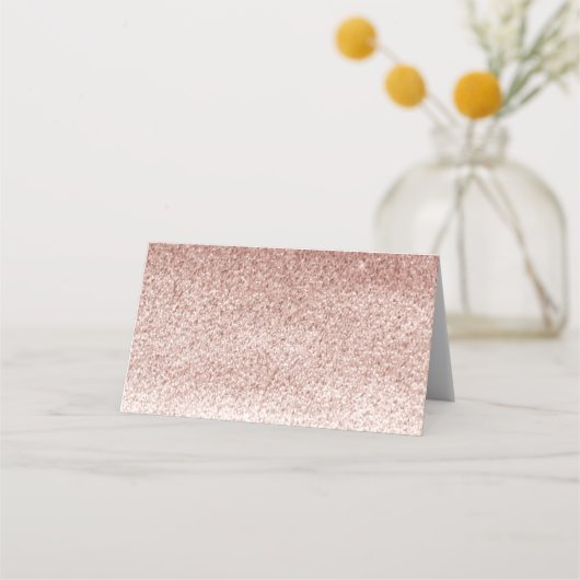 Pearls en Roos Gold Faux Glitter Place Card Plaatskaartje (Achterkant)