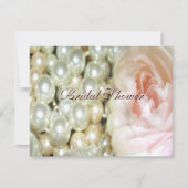Pearls en Rozen Bridal Shower Invitation Kaart (Voorkant)