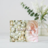 Pearls en Rozen Bridal Shower Invitation Kaart (Staand voorkant)