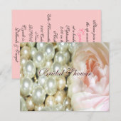 Pearls en Rozen Bridal Shower Invitation Kaart (Voorkant / Achterkant)