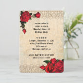 Pearls en Rozen  Foto Sweet 16 Kaart (Staand voorkant)