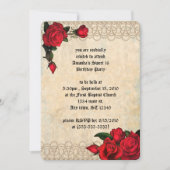 Pearls en Rozen  Foto Sweet 16 Kaart (Voorkant)