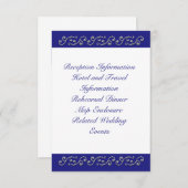 Pearls en Sapphire Blue Enclosure Card Informatiekaartje (Voorkant / Achterkant)