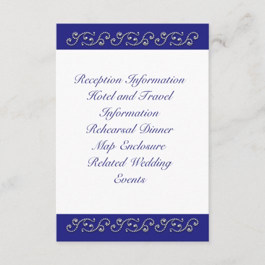 Pearls en Sapphire Blue Enclosure Card Informatiekaartje (Voorkant)