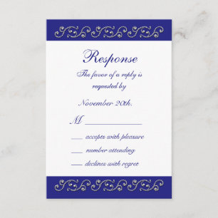 Pearls en Sapphire Blue RSVP Kaartje
