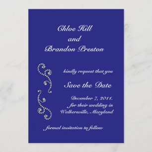 Pearls en Sapphire Blue Save the Date