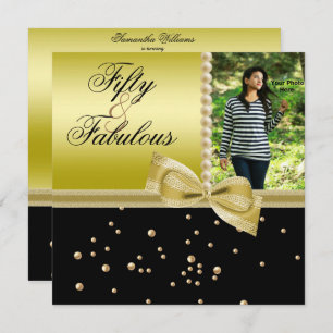 Pearls & Faux Bow Fabulous 50 Foto van vrouwen Kaart