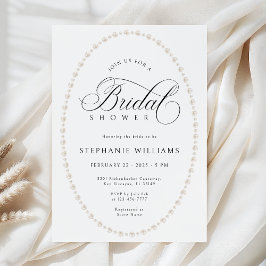 Pearls Frame Bridal Shower Invitation Kaart