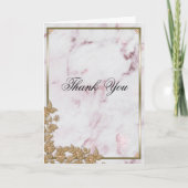 Pearls, Gold en roze marmer Weddenschap Hartelijk  Bedankkaart (Voorkant)