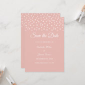 Pearls Gold Roos Wedding Save the Date Invitation Kaart (Voorkant / Achterkant in situ)