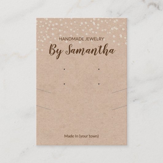Pearls Handmade Earning and Ketting Kraft Display Visitekaartje (Voorkant)