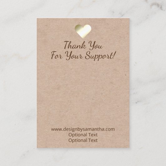 Pearls Handmade Earning and Ketting Kraft Display Visitekaartje (Achterkant)