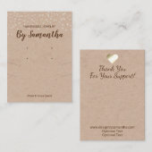 Pearls Handmade Earning and Ketting Kraft Display Visitekaartje (Voorkant / Achterkant)