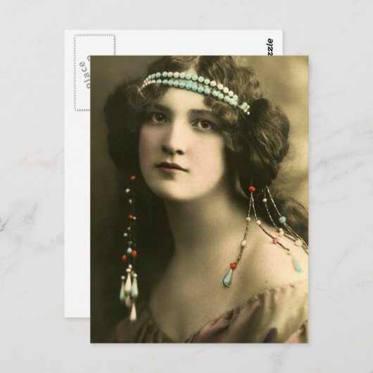 Pearls in haar haar haar haar briefkaart (Voorkant / Achterkant)