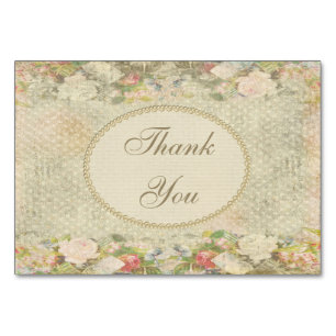 Pearls & Lace Shabby Chic Flowers Hartelijk dank Kaart