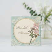 Pearls & Lace Shabby Chic Rozen Vrijgezellenfeest Kaart (Staand voorkant)