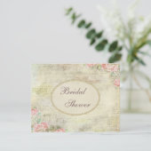 Pearls & Lace Shabby Chic Rozen Vrijgezellenfeest Kaart (Staand voorkant)