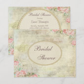Pearls & Lace Shabby Chic Rozen Vrijgezellenfeest Kaart (Voorkant / Achterkant)