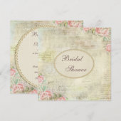 Pearls & Lace Shabby Chic Rozen Vrijgezellenfeest Kaart (Voorkant / Achterkant)