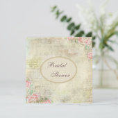 Pearls & Lace Shabby Chic Rozen Vrijgezellenfeest Kaart (Staand voorkant)