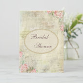 Pearls & Lace Shabby Chic Rozen Vrijgezellenfeest Kaart (Staand voorkant)