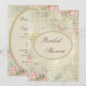 Pearls & Lace Shabby Chic Rozen Vrijgezellenfeest Kaart (Voorkant / Achterkant)