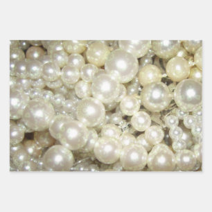 Pearls met Gold Design Inpakpapier Vel