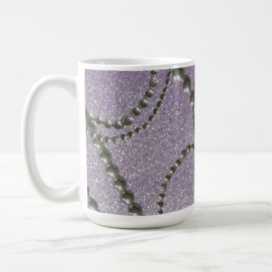 Pearls met Mok van Mauve Metallic Fleck Coffee (Links)
