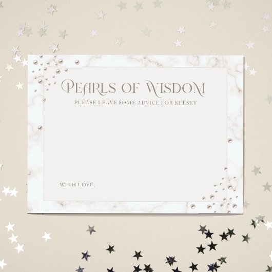 Pearls of Wisdom Bridal Shower Advice Informatiekaartje