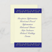 Pearls, Off White en Sapphire Blue Enclosure Card Informatiekaartje (Voorkant / Achterkant)