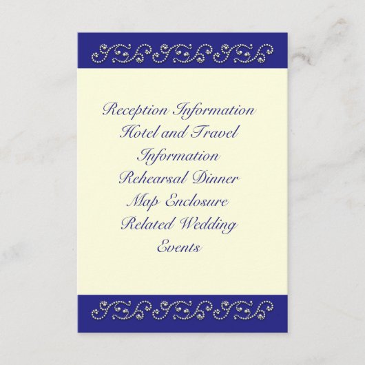 Pearls, Off White en Sapphire Blue Enclosure Card Informatiekaartje (Voorkant)