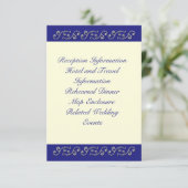 Pearls, Off White en Sapphire Blue Enclosure Card Informatiekaartje (Staand voorkant)