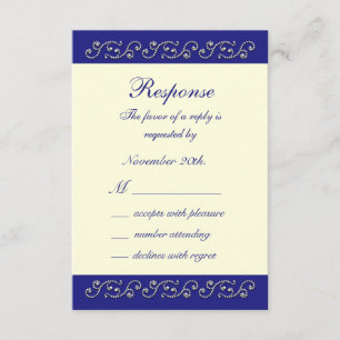 Pearls, Off White en Sapphire Blue RSVP Kaartje